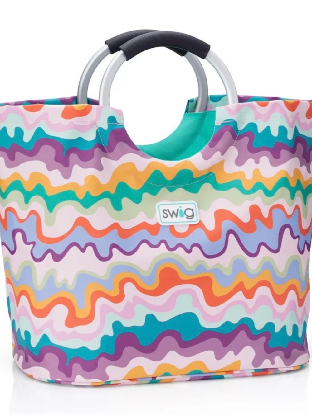 Multi-Color Wave Print Tote Bag